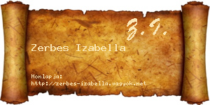 Zerbes Izabella névjegykártya